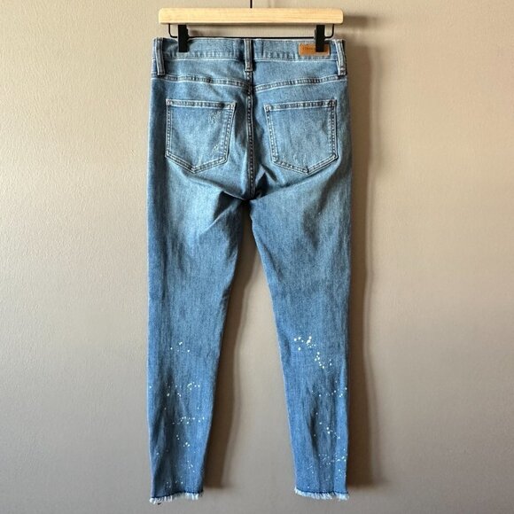 Women's 27 Etienne Marcel Red Zipper Indigo Splatter Skinny Zipper Fly - Picture 5 of 12